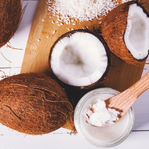 semi husked coconut